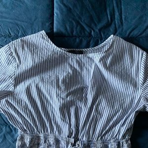 Blue striped crop top